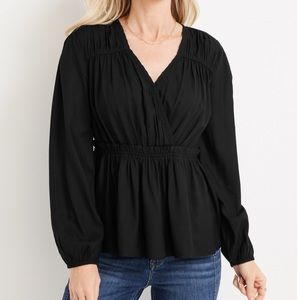 NWT Maurices Black Peplum Top